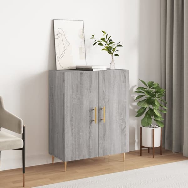 vidaXL skænk 69,5x34x90 cm konstrueret træ grå sonoma-eg