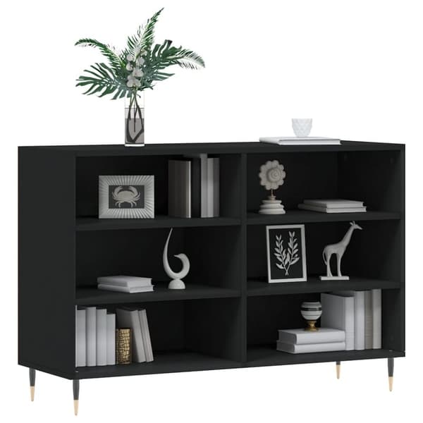 vidaXL skænk 103,5x35x70 cm konstrueret træ sort