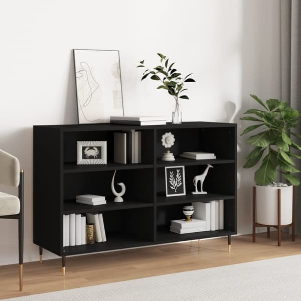 vidaXL skænk 103,5x35x70 cm konstrueret træ sort