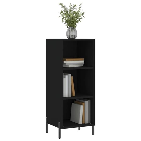 vidaXL skænk 34,5x32,5x90 cm konstrueret træ sort