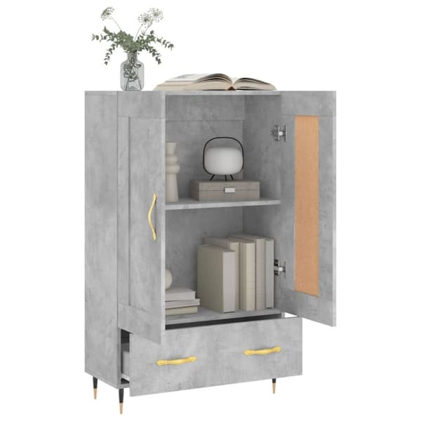 vidaXL Highboard betonggrå 69,5x31x115 cm konstruert tre
