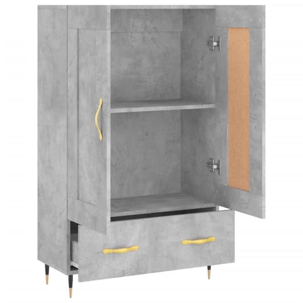 vidaXL Highboard betonggrå 69,5x31x115 cm konstruert tre