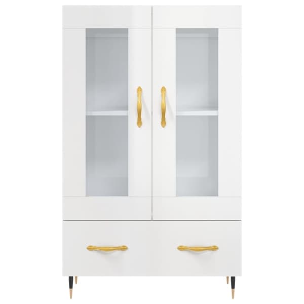vidaXL skab 69,5x31x115 cm konstrueret træ hvid højglans