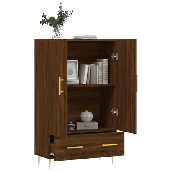 vidaXL Highboard brun eik 69,5x31x115 cm konstruert tre
