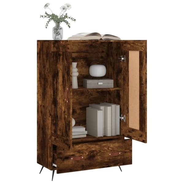 vidaXL Highboard røkt eik 69,5x31x115 cm konstruert tre