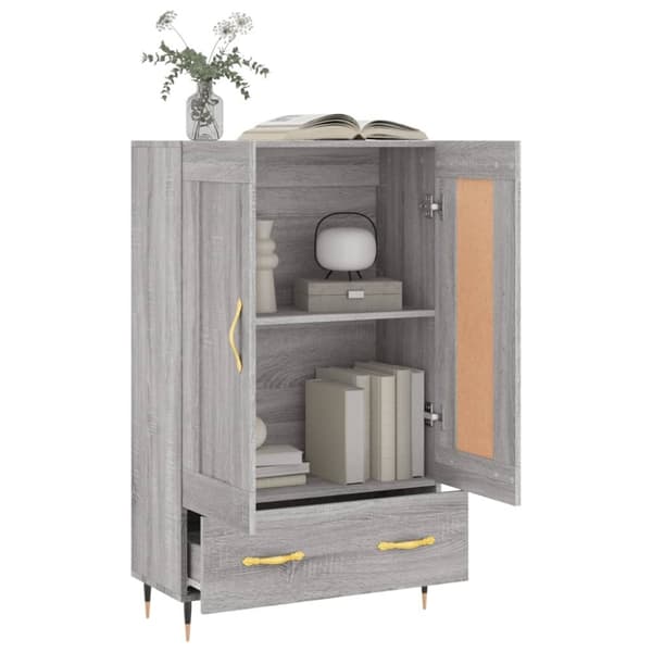 vidaXL Highboard grå sonoma 69,5x31x115 cm konstruert tre