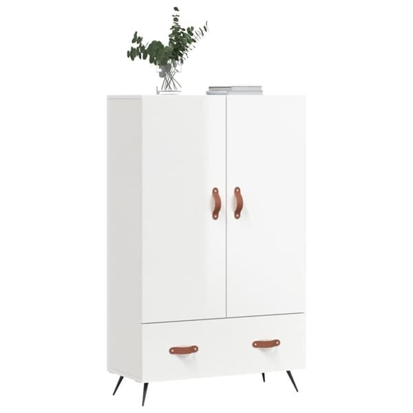 vidaXL Högskåp vit högglans 69,5x31x115 cm konstruerat trä