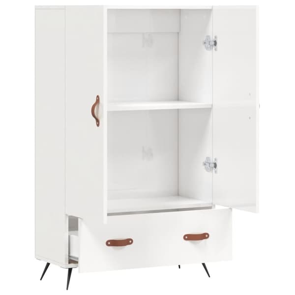vidaXL Högskåp vit högglans 69,5x31x115 cm konstruerat trä