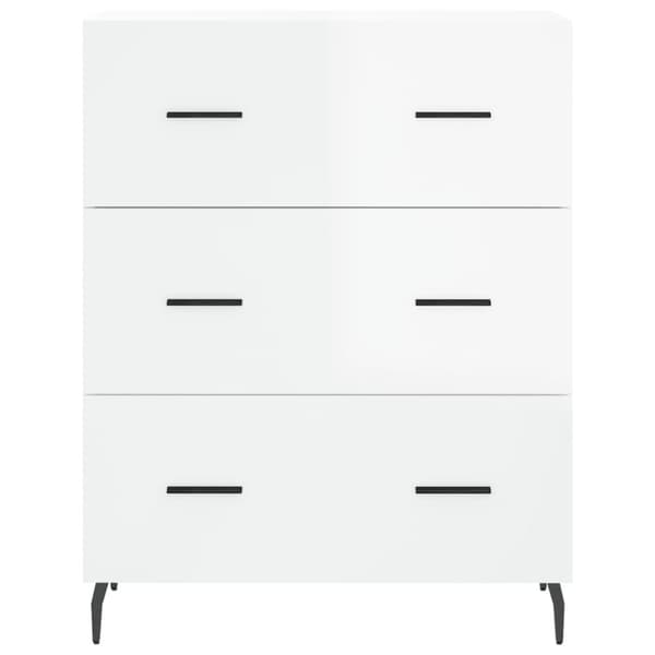 vidaXL Skjenk høyglans hvit 69,5x34x90 cm konstruert tre