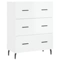 Miniatyrbilde 1 av 11: vidaXL Skjenk høyglans hvit 69,5x34x90 cm konstruert tre