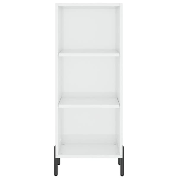 vidaXL skænk 34,5x32,5x90 cm konstrueret træ hvid højglans