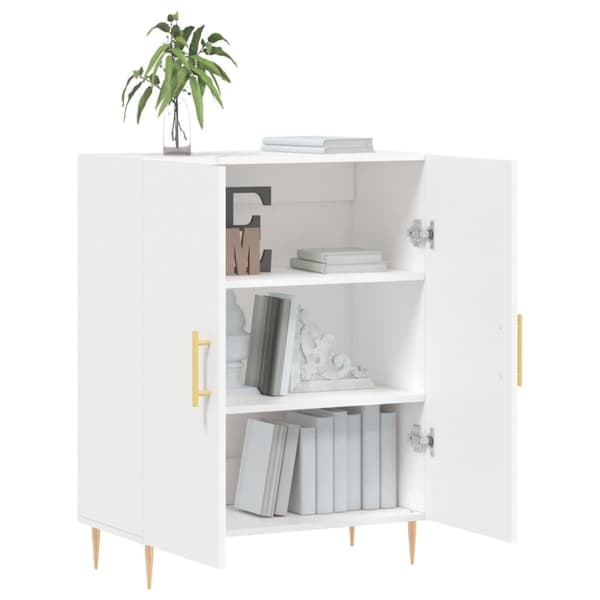 vidaXL skænk 69,5x34x90 cm konstrueret træ hvid