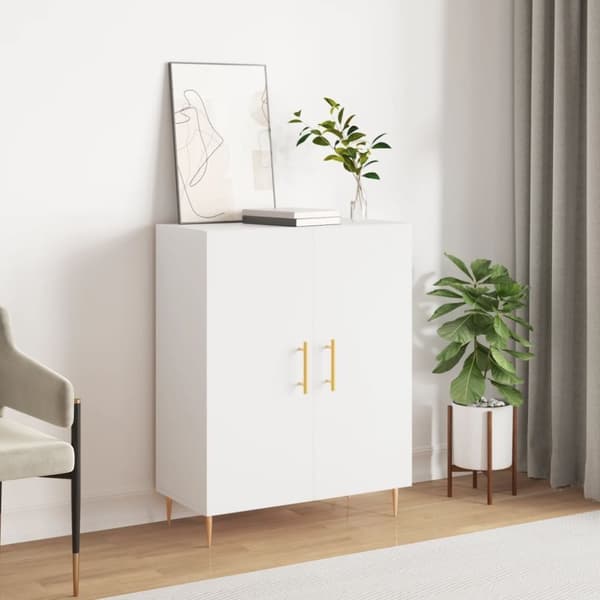 vidaXL skænk 69,5x34x90 cm konstrueret træ hvid