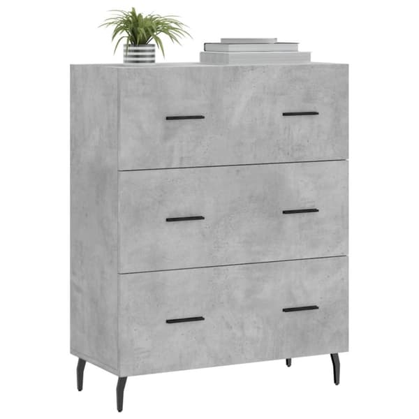 vidaXL Skänk betonggrå 69,5x34x90 cm konstruerat trä