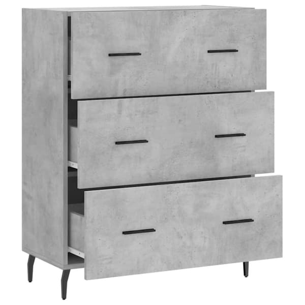 vidaXL Skänk betonggrå 69,5x34x90 cm konstruerat trä