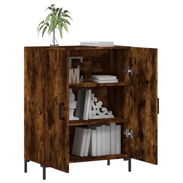 vidaXL Skänk rökfärgad ek 69,5x34x90 cm konstruerat trä