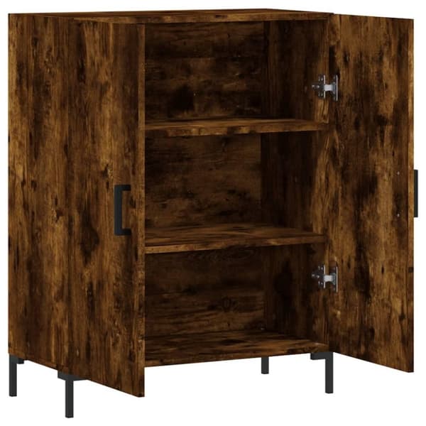 vidaXL Skänk rökfärgad ek 69,5x34x90 cm konstruerat trä