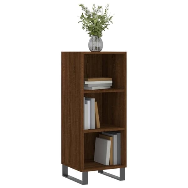 vidaXL skænk 34,5x32,5x90 cm konstrueret træ brun egetræsfarve