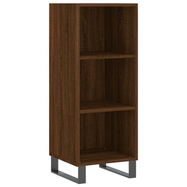 vidaXL skænk 34,5x32,5x90 cm konstrueret træ brun egetræsfarve