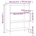 Miniatyrbild 9 av 10: vidaXL Bokhylla vit 69,5x32,5x90 cm konstruerat trä