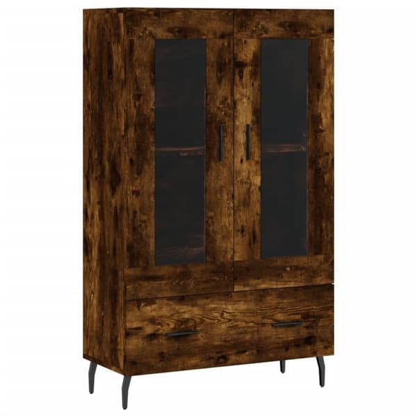 vidaXL Highboard røkt eik 69,5x31x115 cm konstruert tre