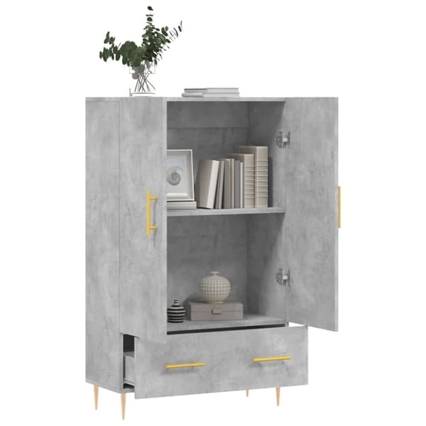 vidaXL Highboard betonggrå 69,5x31x115 cm konstruert tre