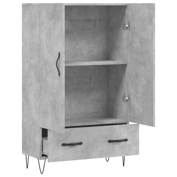 vidaXL Highboard betonggrå 69,5x31x115 cm konstruert tre