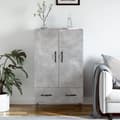 Miniatyrbilde 2 av 11: vidaXL Highboard betonggrå 69,5x31x115 cm konstruert tre