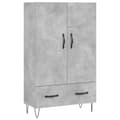 Miniatyrbilde 1 av 11: vidaXL Highboard betonggrå 69,5x31x115 cm konstruert tre
