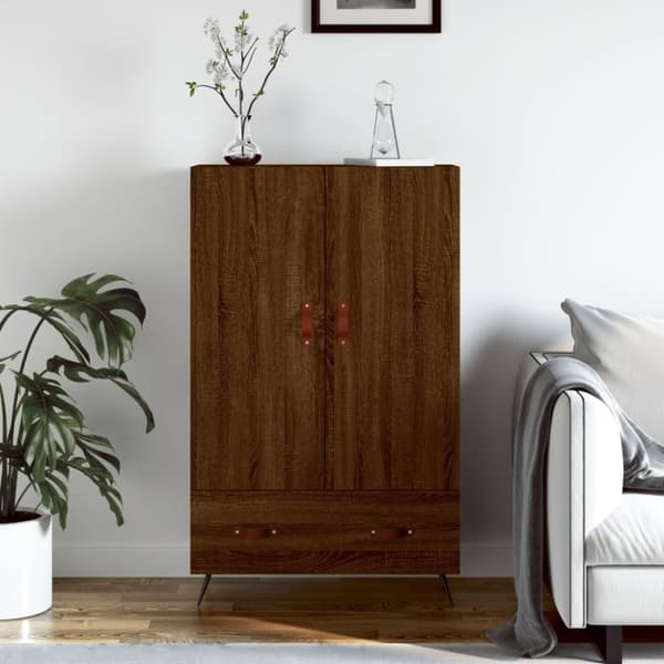 vidaXL Highboard brun eik 69,5x31x115 cm konstruert tre