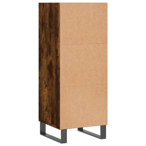 vidaXL skænk 34,5x32,5x90 cm konstrueret træ røget egetræsfarve