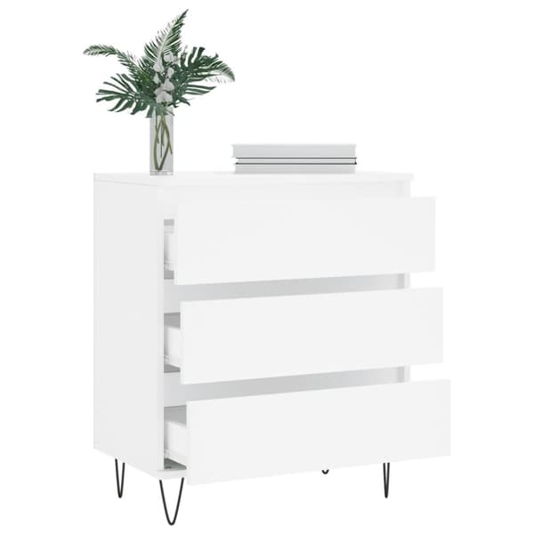 vidaXL Byrå vit 60x35x70 cm konstruerat trä
