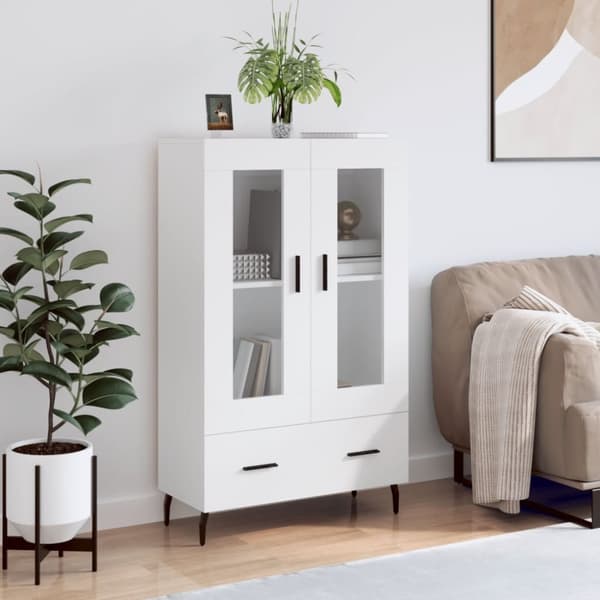 vidaXL Highboard hvit 69,5x31x115 cm konstruert tre