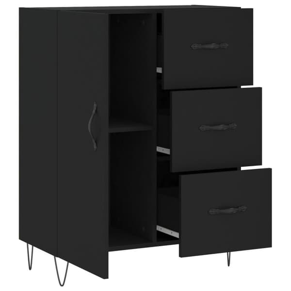 vidaXL Skjenk svart 69,5x34x90 cm konstruert tre