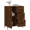 Miniatyrbilde 3 av 11: vidaXL Skjenk brun eik 69,5x34x90 cm konstruert tre