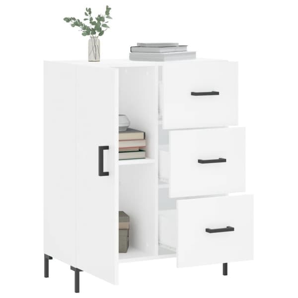 vidaXL skænk 69,5x34x90 cm konstrueret træ hvid