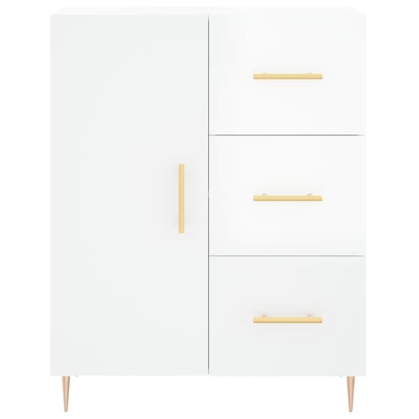 vidaXL Skjenk høyglans hvit 69,5x34x90 cm konstruert tre