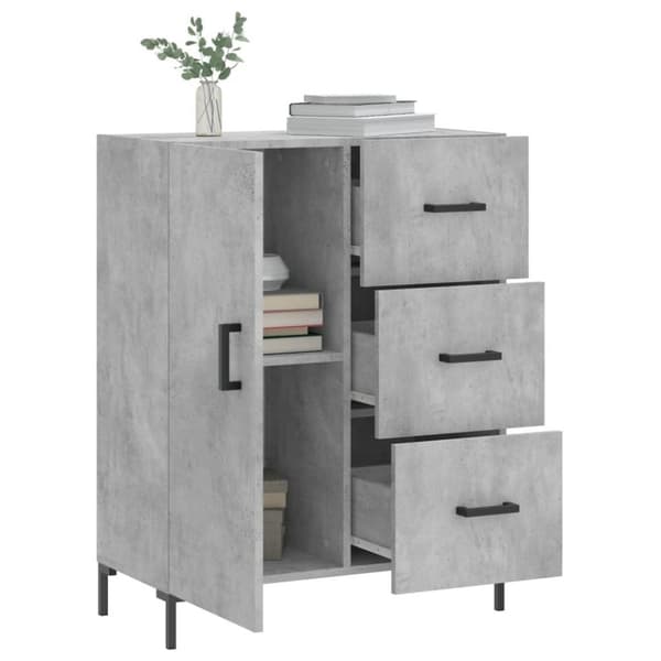 vidaXL Skjenk betonggrå 69,5x34x90 cm konstruert tre