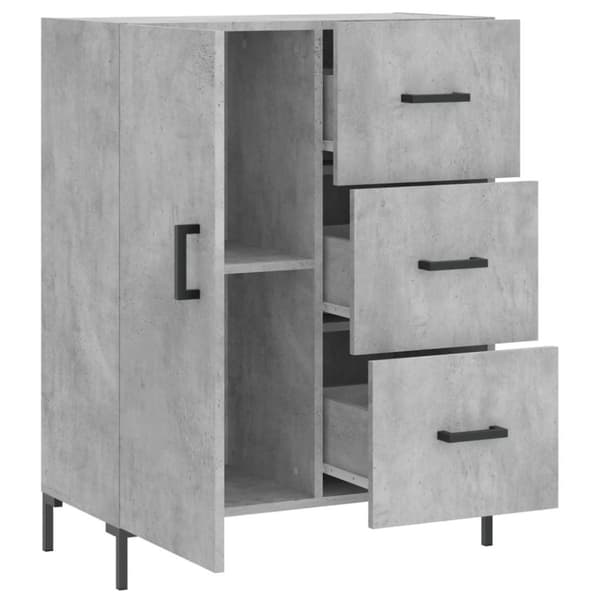 vidaXL Skjenk betonggrå 69,5x34x90 cm konstruert tre