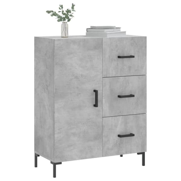 vidaXL Skjenk betonggrå 69,5x34x90 cm konstruert tre