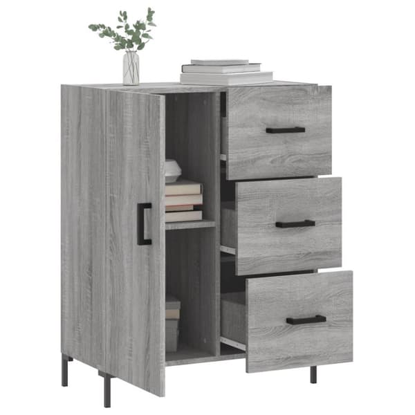 vidaXL Skjenk grå sonoma 69,5x34x90 cm konstruert tre