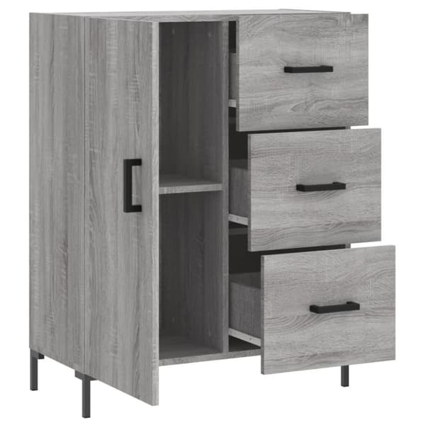 vidaXL skænk 69,5x34x90 cm konstrueret træ grå sonoma-eg