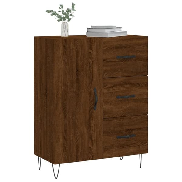 vidaXL Skänk brun ek 69,5x34x90 cm konstruerat trä