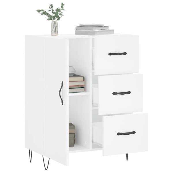 vidaXL skænk 69,5x34x90 cm konstrueret træ hvid