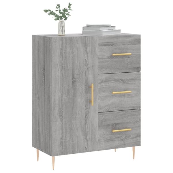 vidaXL skænk 69,5x34x90 cm konstrueret træ grå sonoma-eg