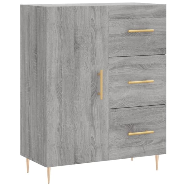 vidaXL skænk 69,5x34x90 cm konstrueret træ grå sonoma-eg