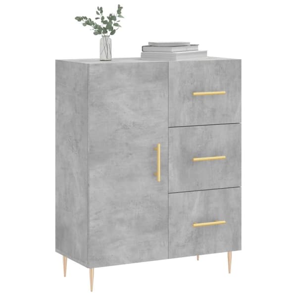 vidaXL Skjenk betonggrå 69,5x34x90 cm konstruert tre