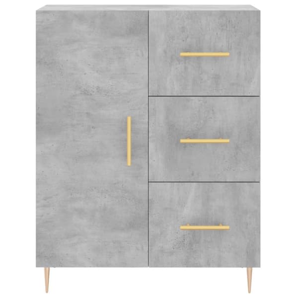 vidaXL Skjenk betonggrå 69,5x34x90 cm konstruert tre