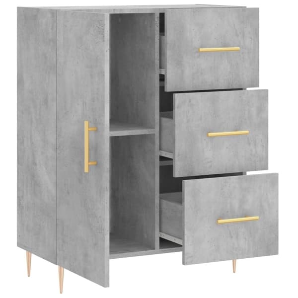 vidaXL Skjenk betonggrå 69,5x34x90 cm konstruert tre