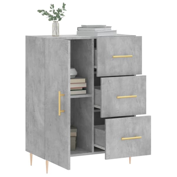 vidaXL Senkki betoninharmaa 69,5x34x90 cm tekninen puu